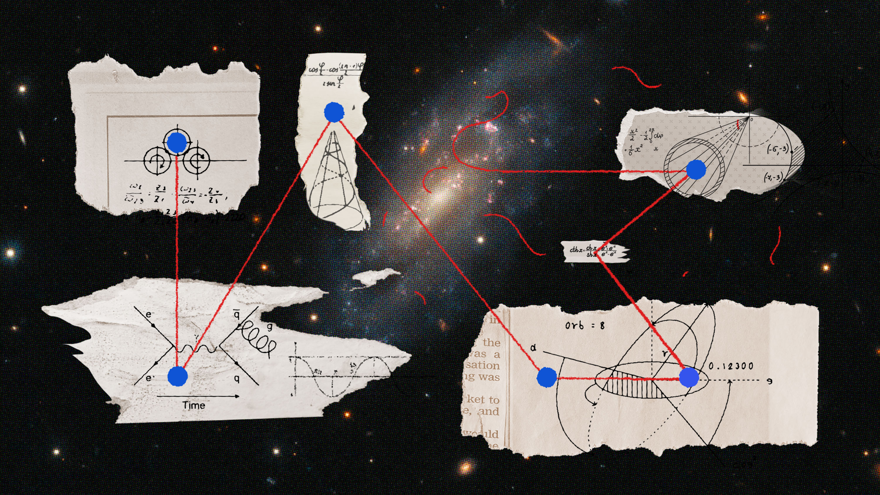 A diagram of a galaxy with blue arrows suggesting the past hypothesis.